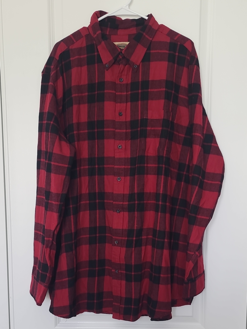 The Foundry Supply Co. Red and Black Plaid Button-Down Shirt
